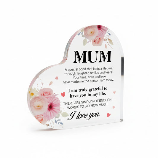 Heart Mum Acrylic Plaque