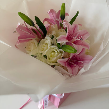 Mixed Rose and Lily Eternal Bouquet