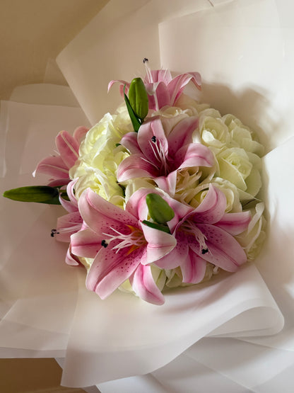 Mixed Rose and Lily Eternal Bouquet