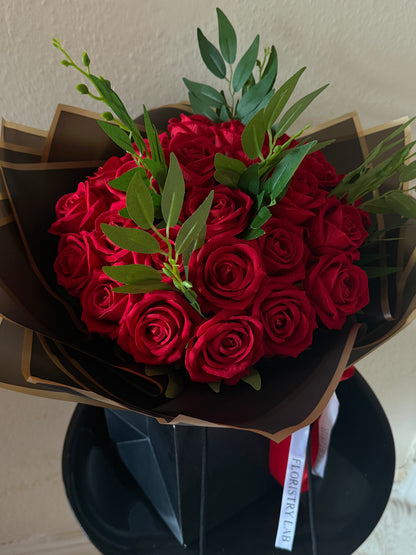 Red Rose & Italian Ruscus Eternal Bouquet