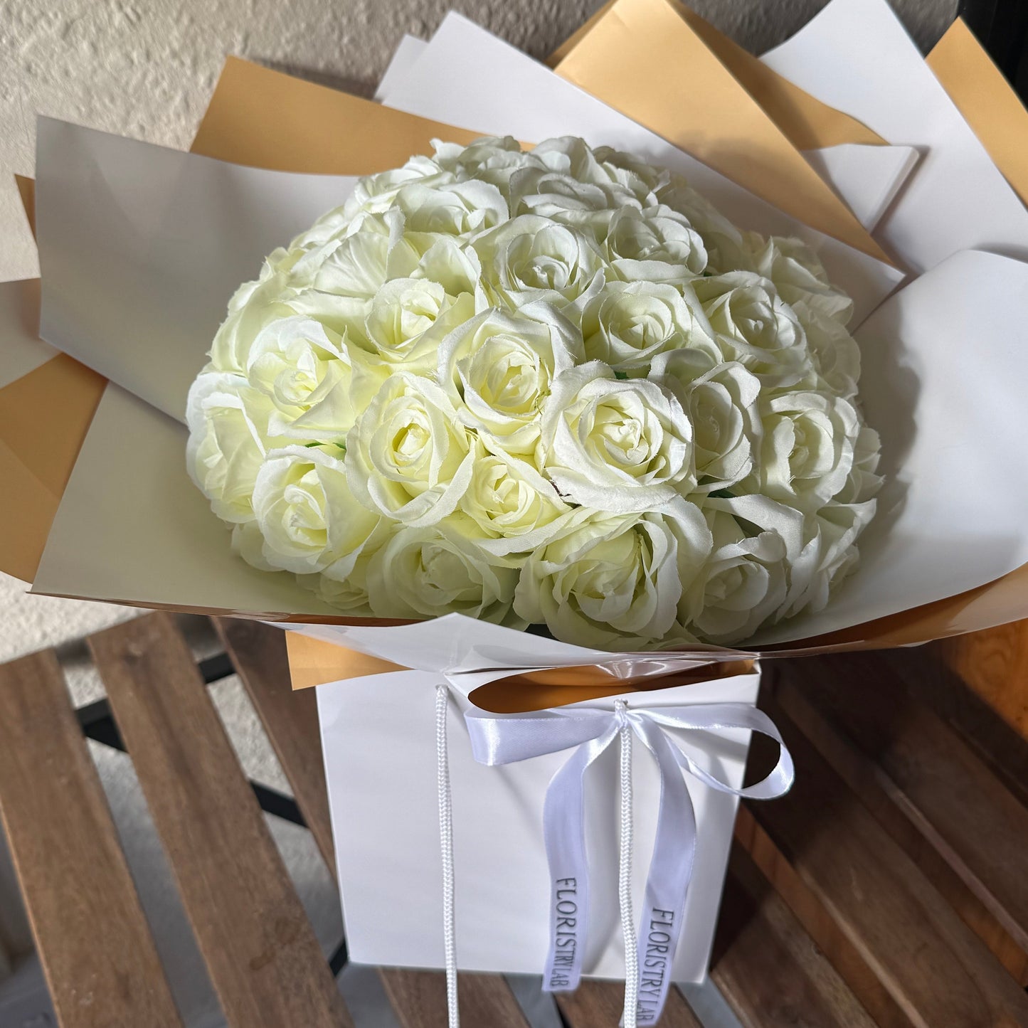 50 Cream Silk Eternal Roses