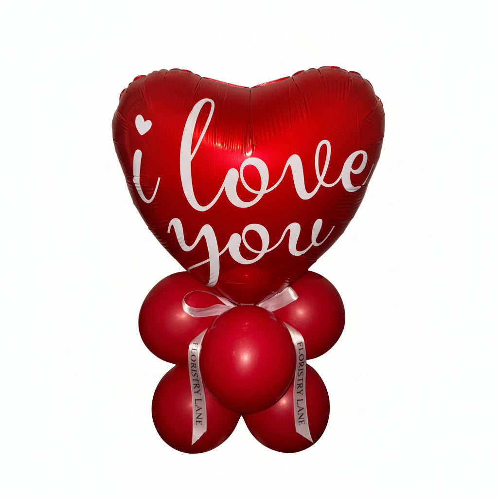 Red “I Love You” Heart Balloon Bouquet