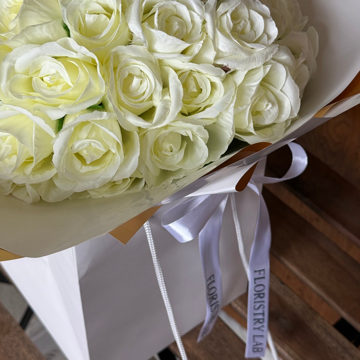 50 Cream Silk Eternal Roses