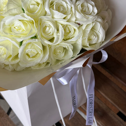 50 Cream Silk Eternal Roses