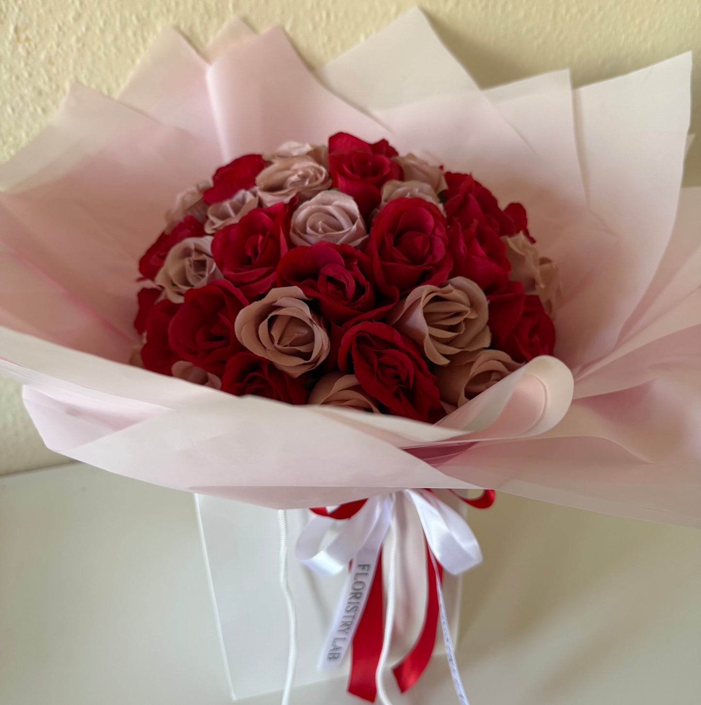 Mixed Pink and Red 50 Eternal Rose Bouquet