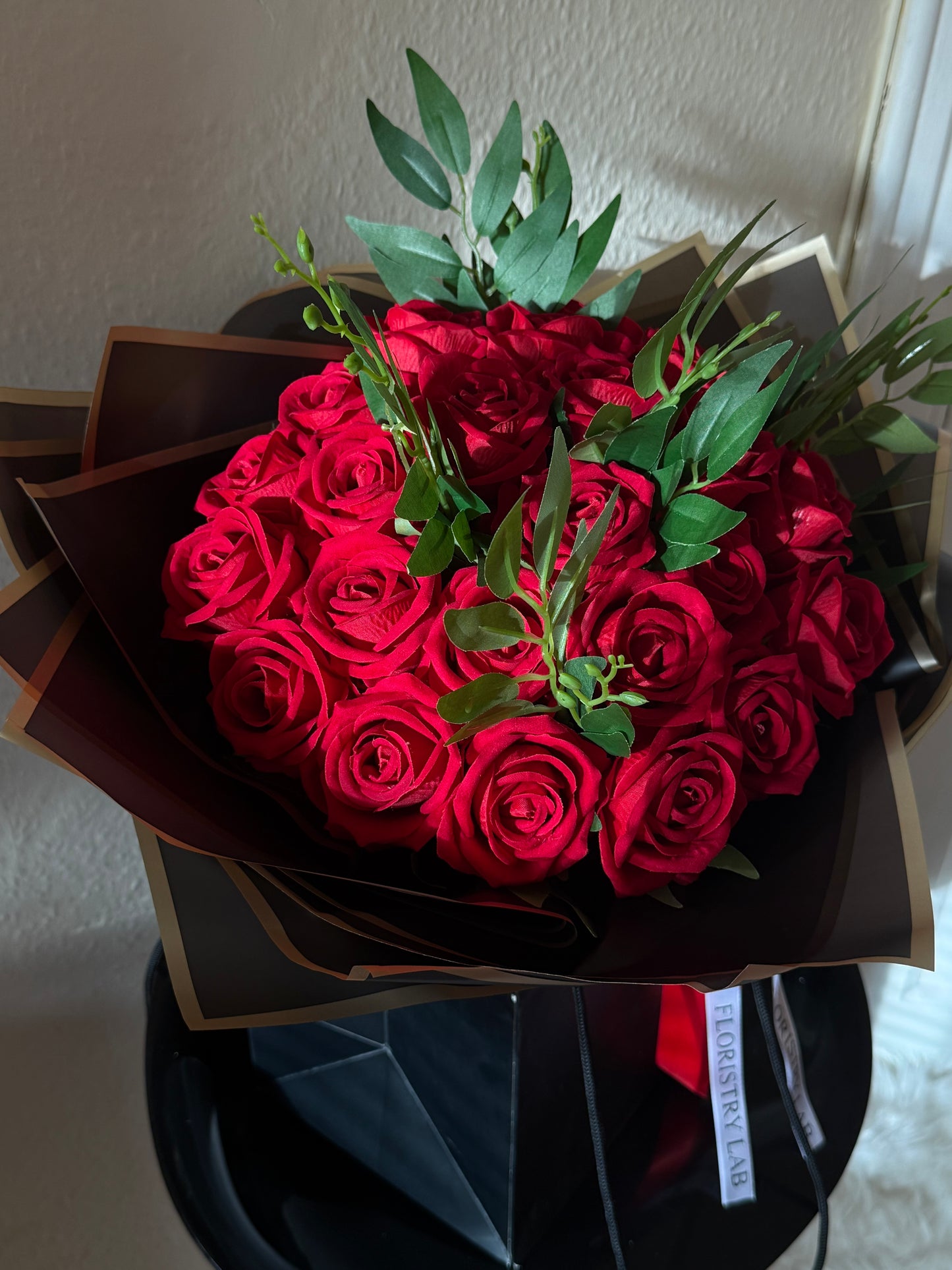 Red Rose & Italian Ruscus Eternal Bouquet
