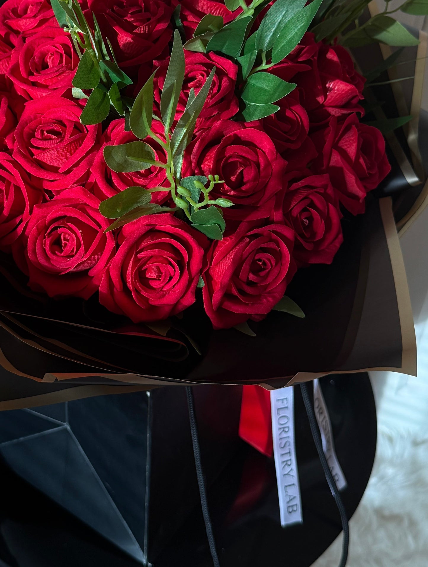 Red Rose & Italian Ruscus Eternal Bouquet