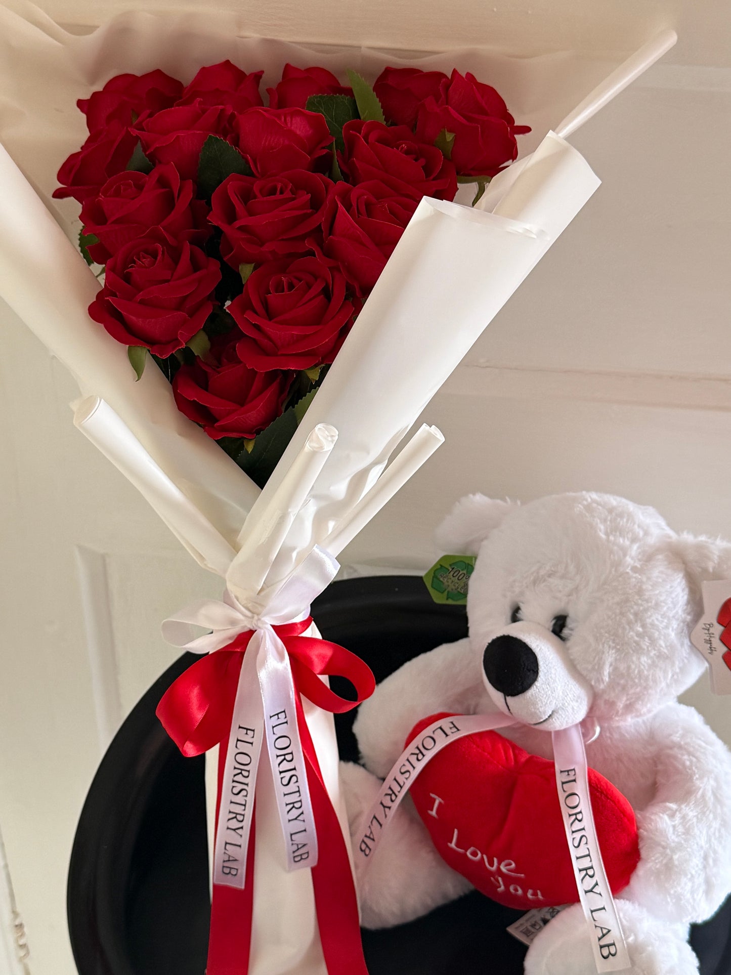 Red Eternal Rose Fan Bouquet