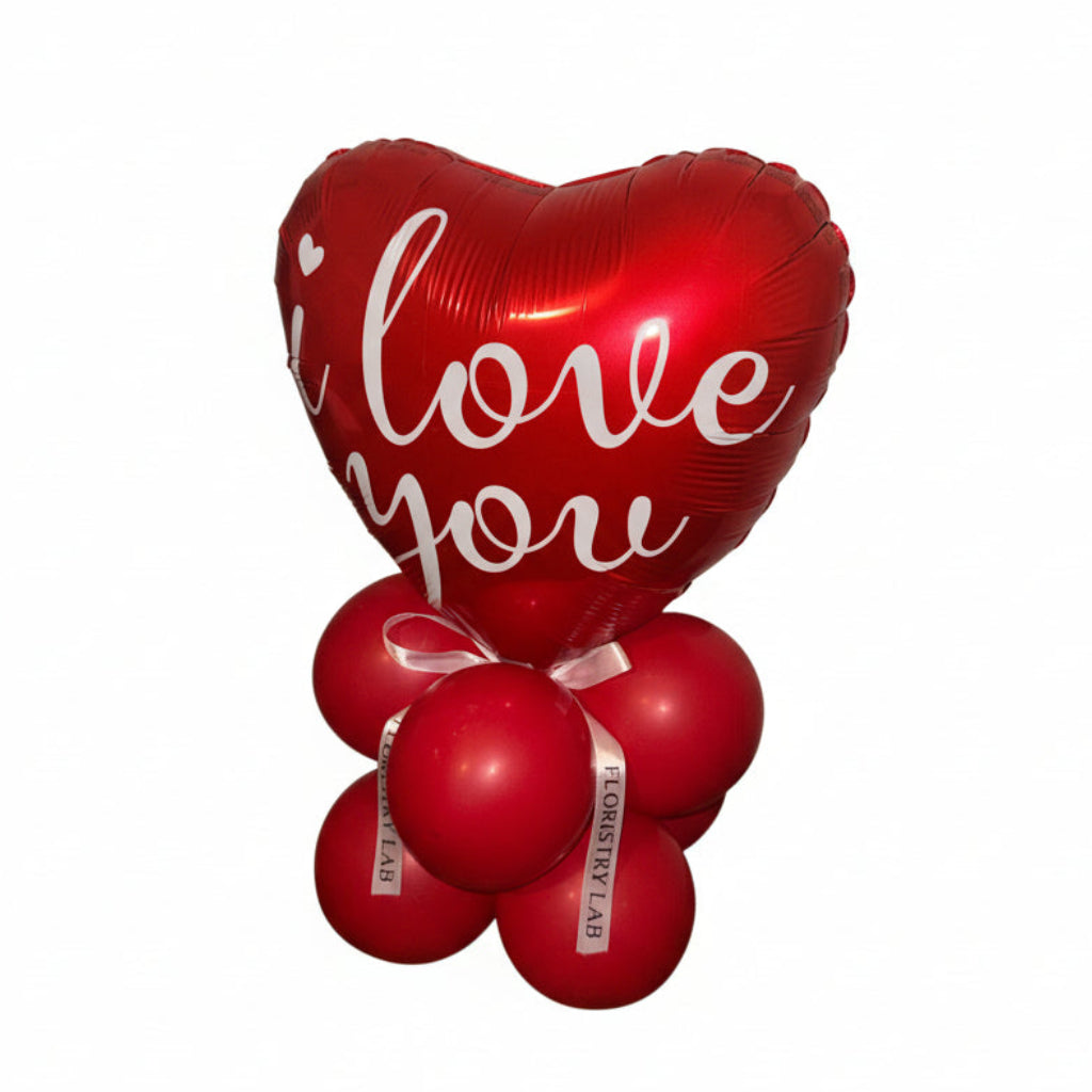 Red “I Love You” Heart Balloon Bouquet