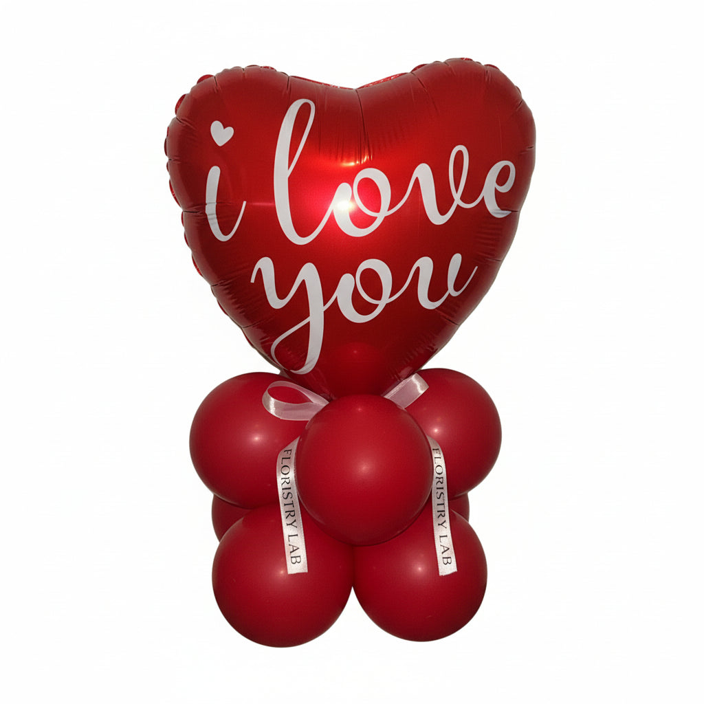 Red “I Love You” Heart Balloon Bouquet