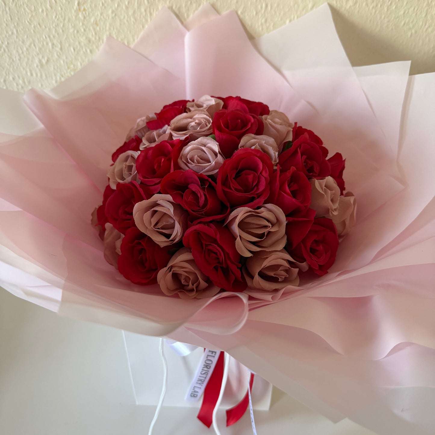 Mixed Pink and Red 50 Eternal Rose Bouquet