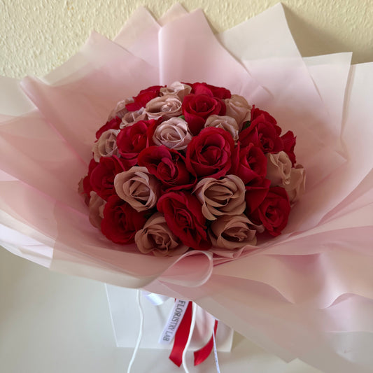 Mixed Pink and Red 50 Eternal Rose Bouquet