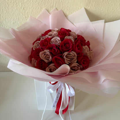 Mixed Pink and Red 50 Eternal Rose Bouquet