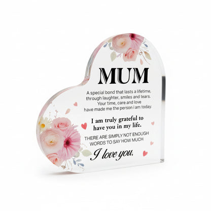 Heart Mum Acrylic Plaque