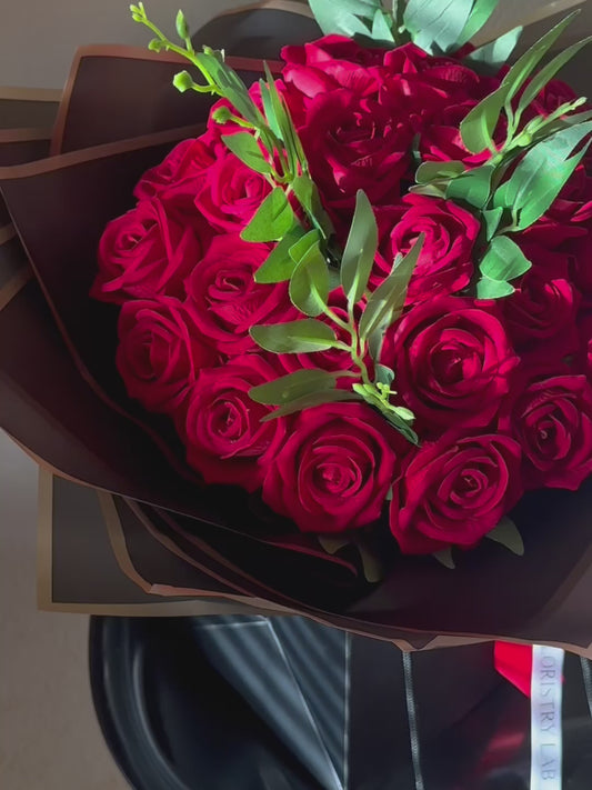 Red Rose & Italian Ruscus Eternal Bouquet
